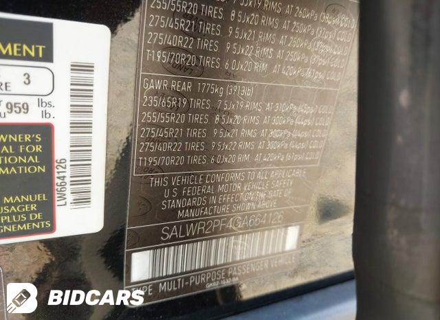 SALWR2PF4GA664126 2016 Land Rover Range Rover photo no. 9