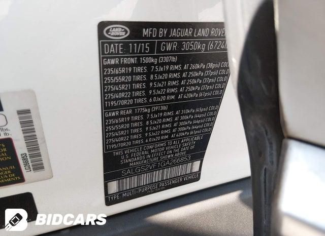 SALGS2VF1GA266853 2016 Land Rover Range Rover photo no. 9