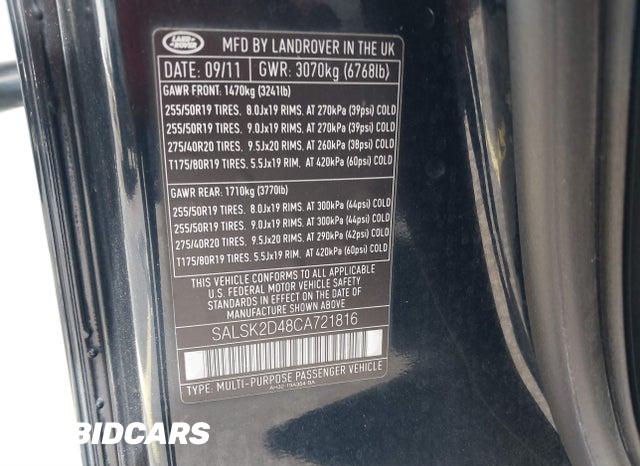 SALSK2D48CA721816 2012 Land Rover Range Rover photo no. 9
