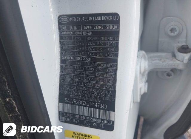 SALVR2BGXGH147349 2016 Land Rover Range Rover photo no. 9
