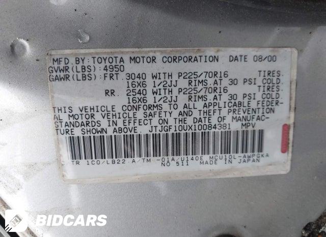 JTJGF10UX10084381 2001 Lexus RX photo no. 9