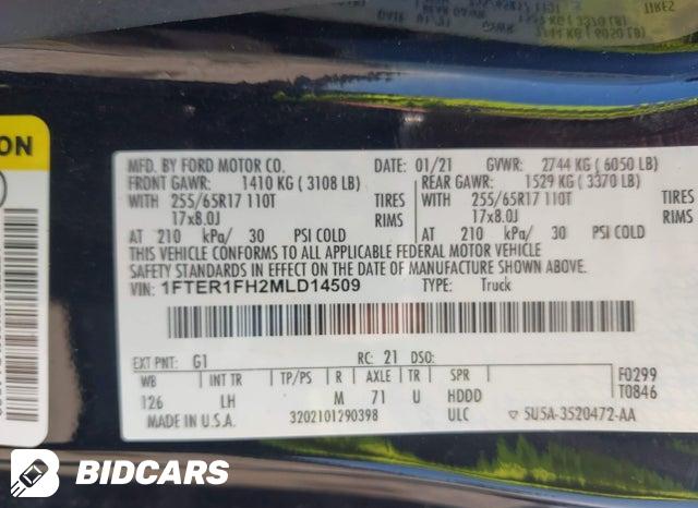2021 Ford Ranger — VIN 1FTER1FH2MLD14509, şəkil 9