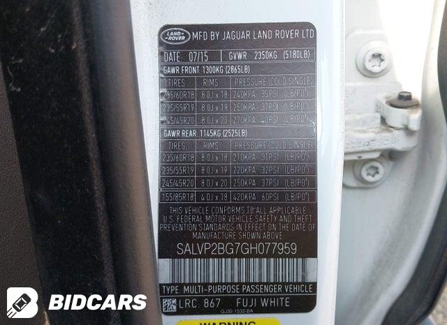 SALVP2BG7GH077959 2016 Land Rover Range Rover photo no. 9
