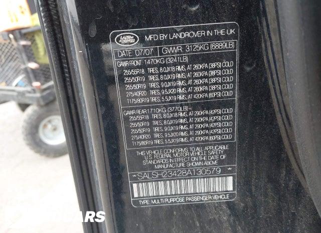 SALSH23428A130579 2008 Land Rover Range Rover photo no. 9