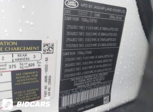 SALWZ2RE3NA235934 2022 Land Rover Range Rover photo no. 9