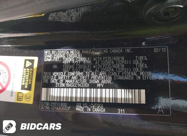 2T2BK1BA5CC143269 2012 Lexus RX photo no. 9