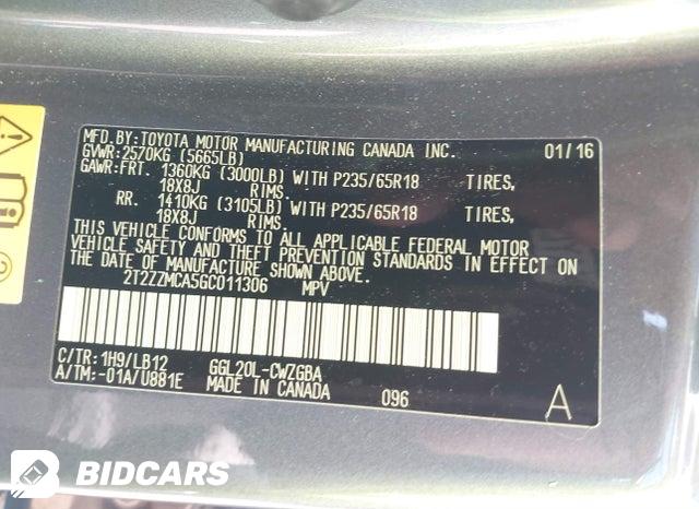 2T2ZZMCA5GC011306 2016 Lexus RX photo no. 9