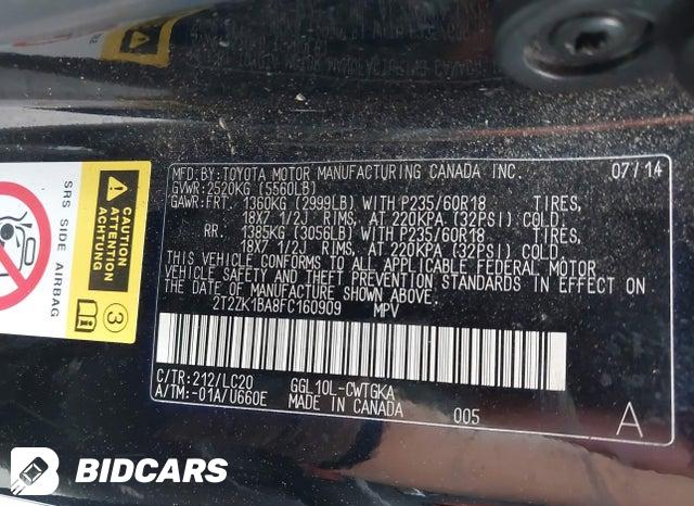 2T2ZK1BA8FC160909 2015 Lexus RX photo no. 9