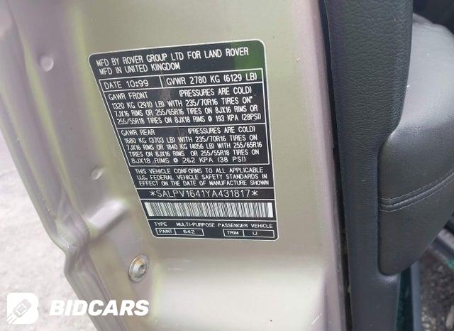SALPV1641YA431817 2000 Land Rover Range Rover photo no. 9