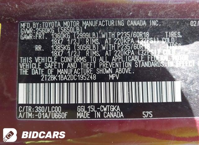 2T2BK1BA2DC195248 2013 Lexus RX photo no. 9