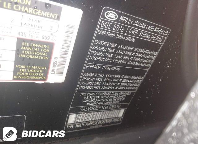 SALWR2EF1GA105510 2016 Land Rover Range Rover photo no. 9