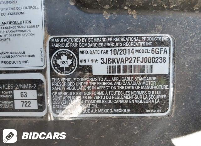 3JBKVAP27FJ000238 2015 Can-Am Commander photo no. 10