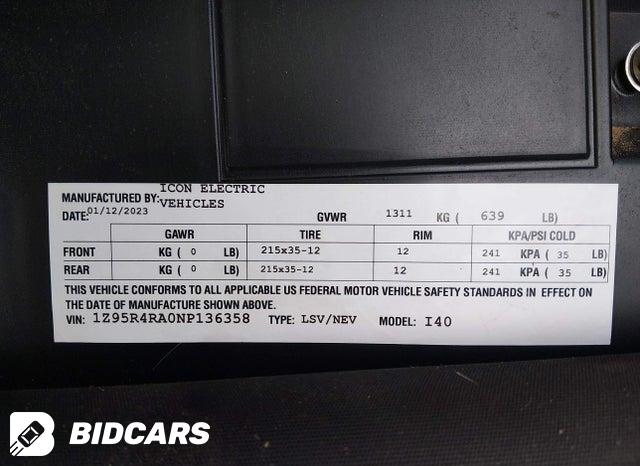1Z95R4RA0NP136358 2023 Icon I40l Golf Cart photo no. 9