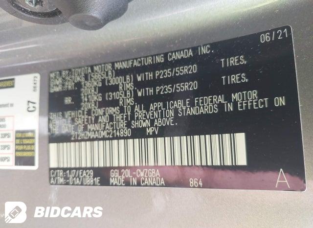2T2HZMAA0MC214890 2021 Lexus RX photo no. 9
