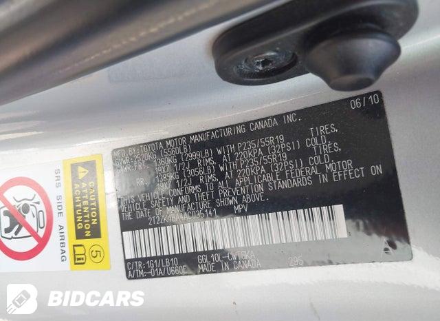 2T2ZK1BA4AC035141 2010 Lexus RX photo no. 9
