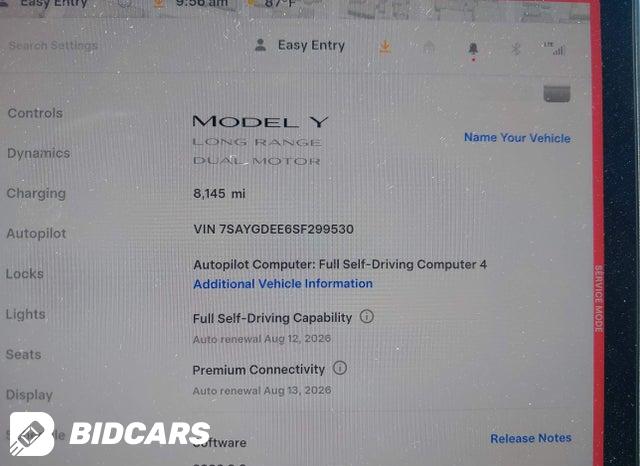 2025 Tesla MODEL Y — VIN 7SAYGDEE6SF299530, şəkil 7