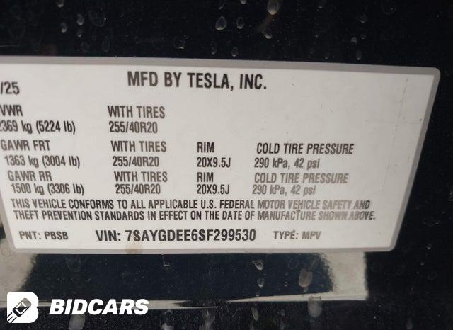 2025 Tesla MODEL Y — VIN 7SAYGDEE6SF299530, şəkil 9
