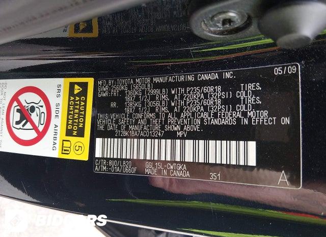 2T2BK1BA7AC013247 2010 Lexus RX photo no. 9