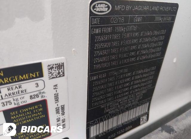 SALWV2SV5JA404982 2018 Land Rover Range Rover photo no. 9