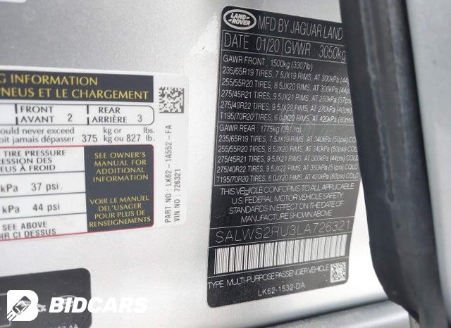 SALWS2RU3LA726321 2020 Land Rover Range Rover photo no. 9
