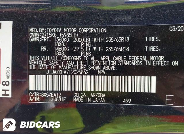 JTJAZKFA7L2025862 2020 Lexus RX 350L photo no. 9