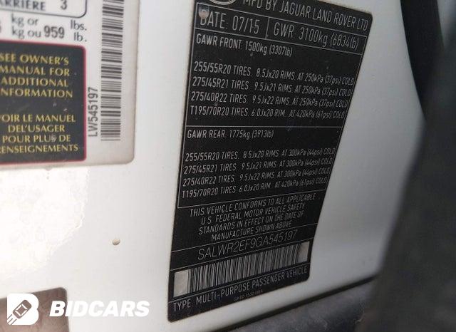 SALWR2EF9GA545197 2016 Land Rover Range Rover photo no. 9