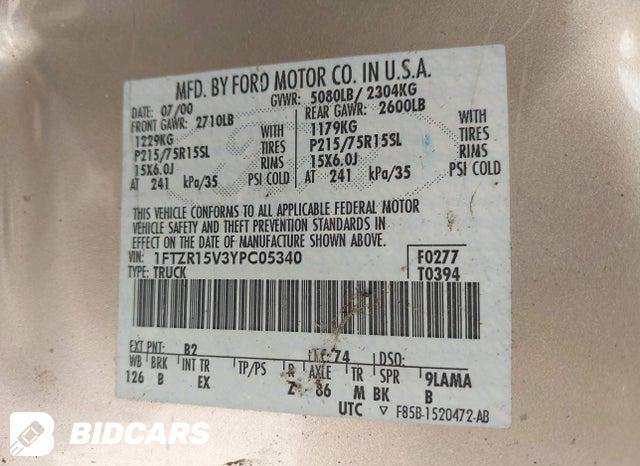 1FTZR15V3YPC05340 2000 Ford Ranger photo no. 9