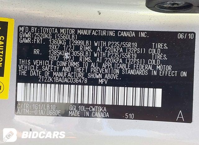 2T2ZK1BA0AC036478 2010 Lexus RX photo no. 9