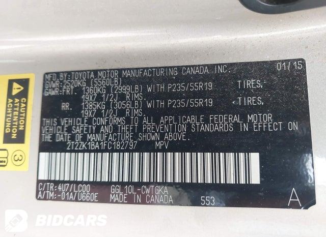 2T2ZK1BA1FC182797 2015 Lexus RX photo no. 9