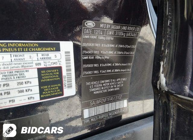 SALWR2VF1FA513102 2015 Land Rover Range Rover photo no. 9