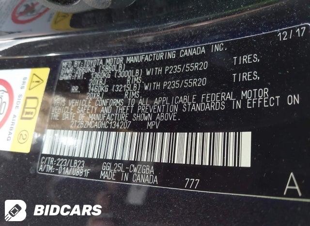 2017 Lexus RX — VIN 2T2BZMCA0HC134207, şəkil 9