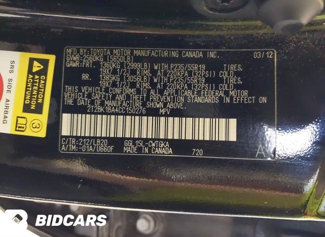 2T2BK1BA4CC150276 2012 Lexus RX photo no. 9