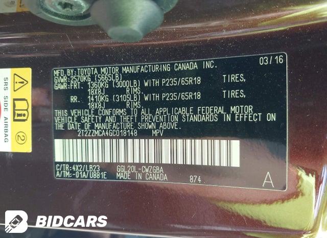 2T2ZZMCA4GC018148 2016 Lexus RX photo no. 9