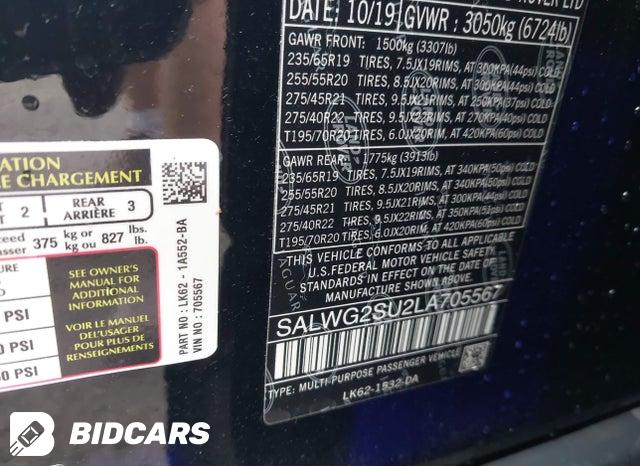 SALWG2SU2LA705567 2020 Land Rover Range Rover photo no. 9