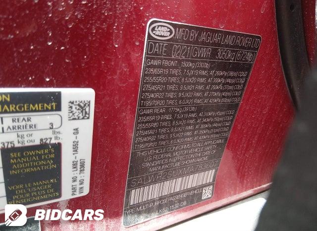 SALWR2SUXMA783607 2021 Land Rover Range Rover photo no. 9