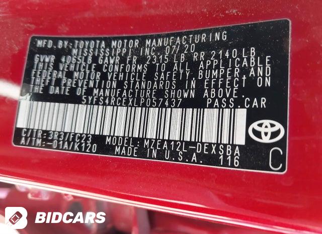 2020 Toyota Corolla — VIN 5YFS4RCEXLP057437, şəkil 9