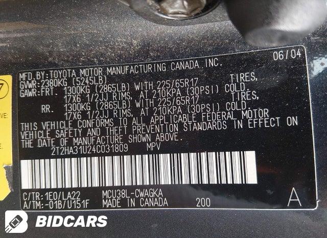 2T2HA31U24C031809 2004 Lexus RX photo no. 9