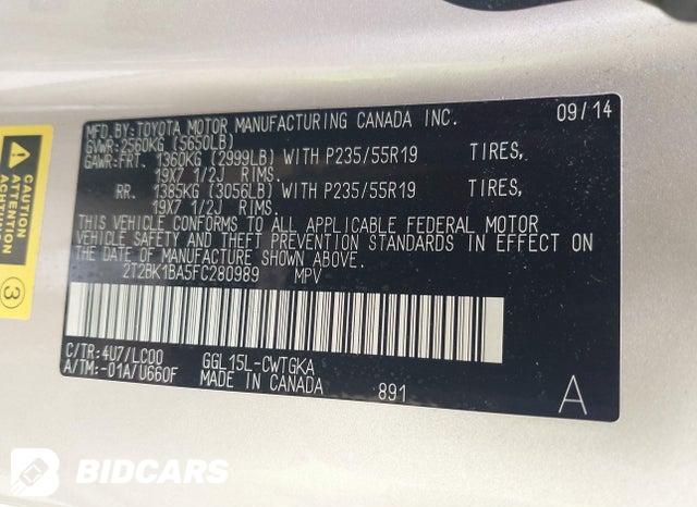 2T2BK1BA5FC280989 2015 Lexus RX photo no. 9