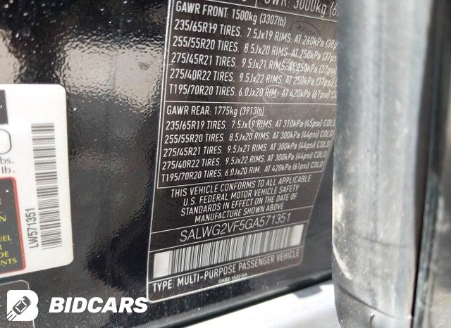 2016 Land Rover Range Rover — VIN SALWG2VF5GA571351, фото 9