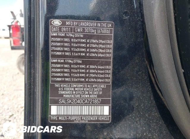 SALSK2D40CA721857 2012 Land Rover Range Rover photo no. 9