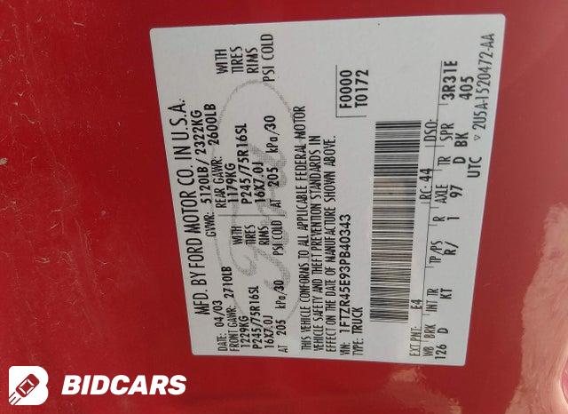 1FTZR45E93PB40343 2003 Ford Ranger photo no. 9
