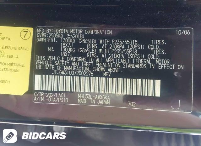 JTJGW31U072002276 2007 Lexus RX photo no. 9