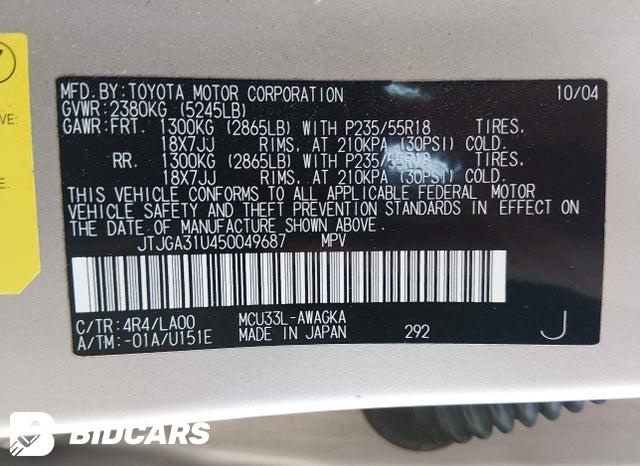 JTJGA31U450049687 2005 Lexus RX photo no. 9