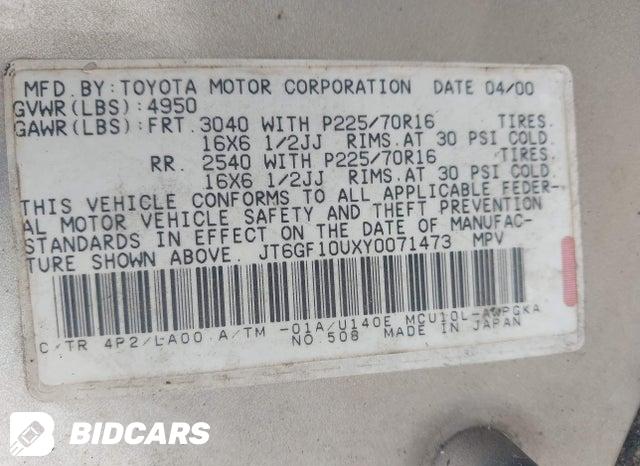 JT6GF10UXY0071473 2000 Lexus RX photo no. 9