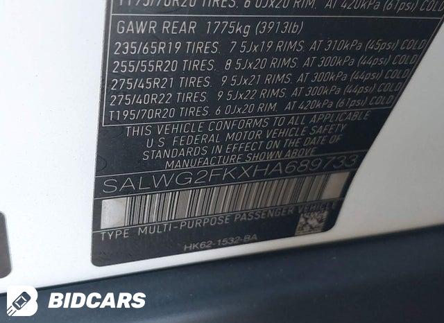 SALWG2FKXHA689733 2017 Land Rover Range Rover photo no. 9