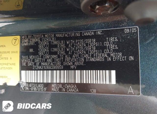 2T2HA31UX6C089959 2006 Lexus RX photo no. 9