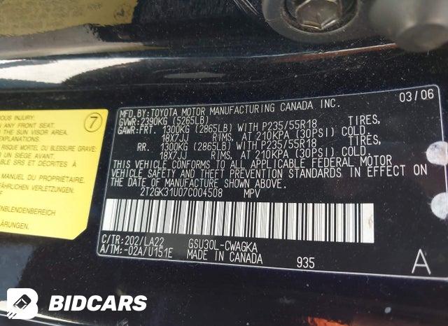 2T2GK31U07C004508 2007 Lexus RX photo no. 9