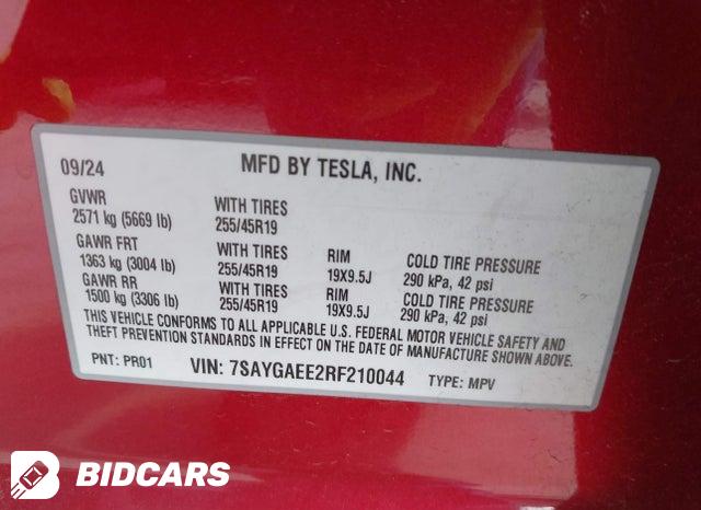 2024 Tesla MODEL Y — VIN 7SAYGAEE2RF210044, şəkil 9