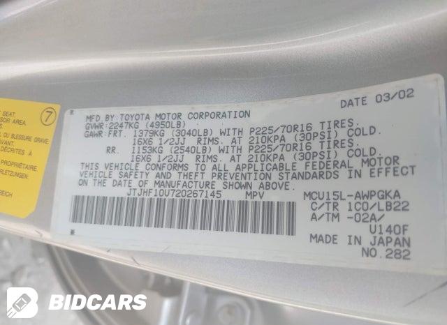 JTJHF10U720267145 2002 Lexus RX photo no. 9
