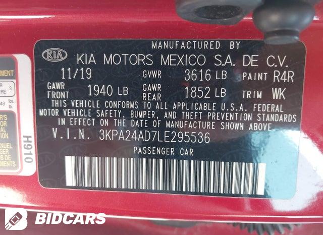 3KPA24AD7LE295536 2020 KIA Rio photo no. 9